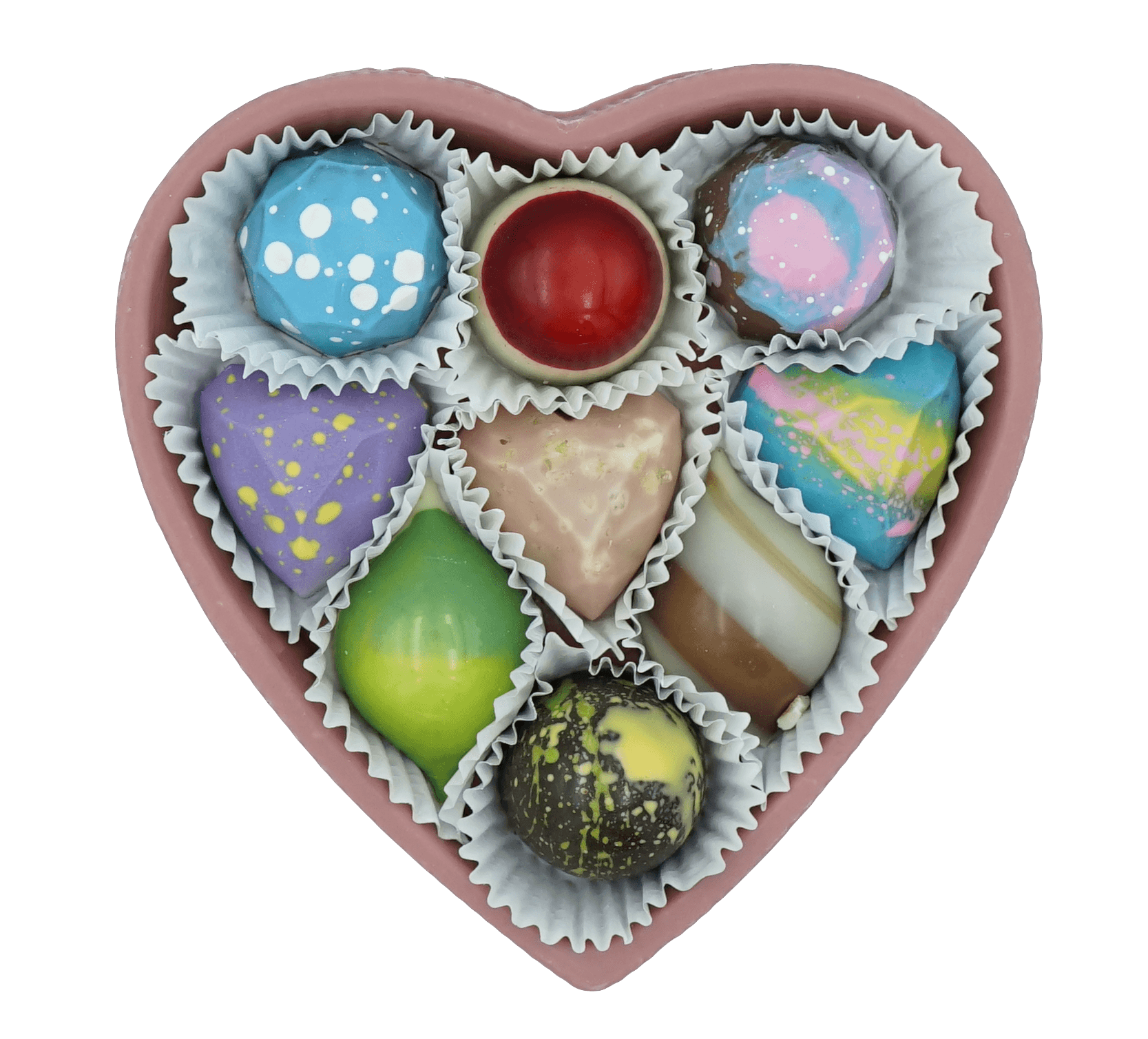 Dark chocolate edible heart showing hand-finished artisan craftsmanship